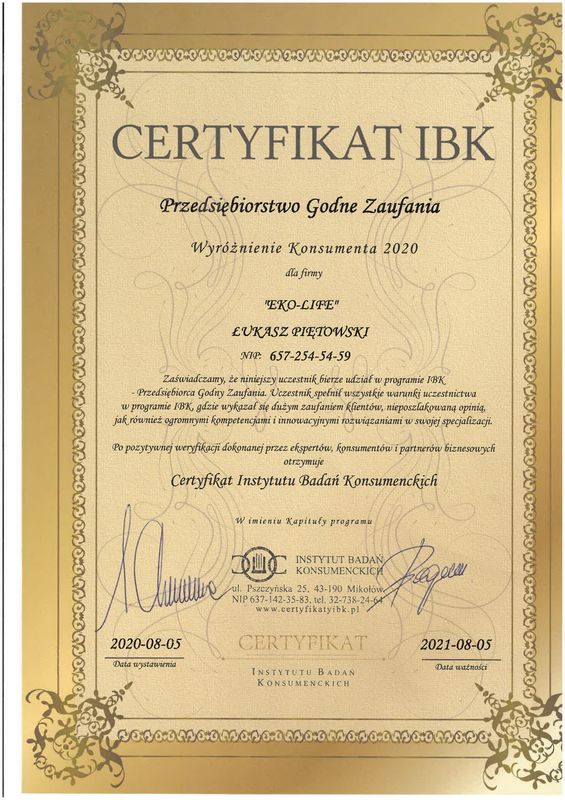 certyfikat ibk